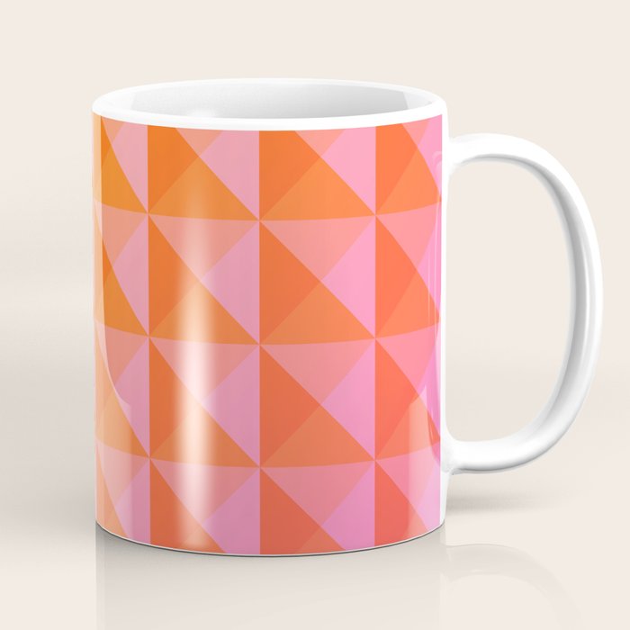 Geometric Gradient in Pink and Orange Coffee Mug Gallery Image 1