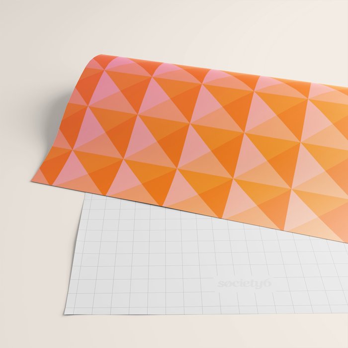 Geometric Gradient in Pink and Orange Wrapping Paper Gallery Image 2