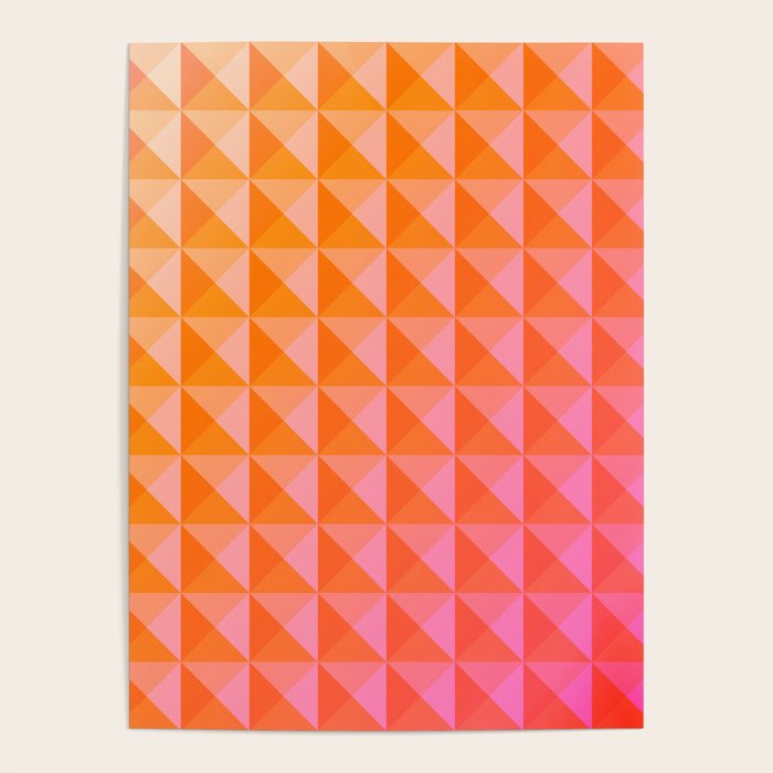 Geometric Gradient in Pink and Orange Poster Gallery Image 4