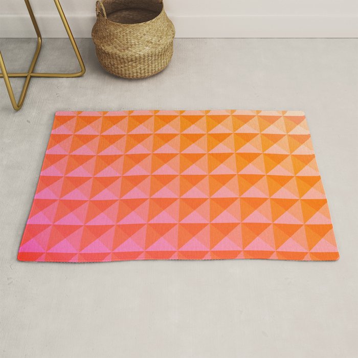 Geometric Gradient in Pink and Orange Rug Gallery Image 1