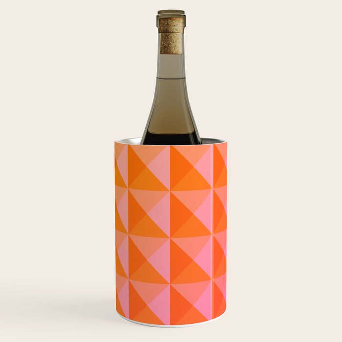 Geometric Gradient in Pink and Orange Wine Chiller Gallery Image 1