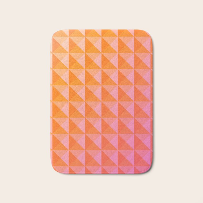 Geometric Gradient in Pink and Orange Bath Mat Gallery Image 1