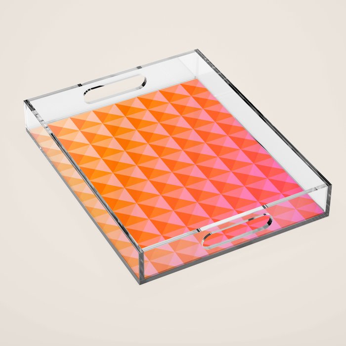 Geometric Gradient in Pink and Orange Acrylic Tray Gallery Image 1