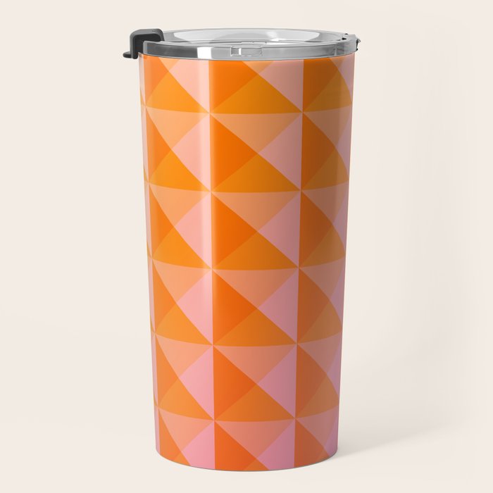 Geometric Gradient in Pink and Orange Travel Mug Gallery Image 3
