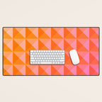 Geometric Gradient in Pink and Orange Desk Mat Gallery Image 1
