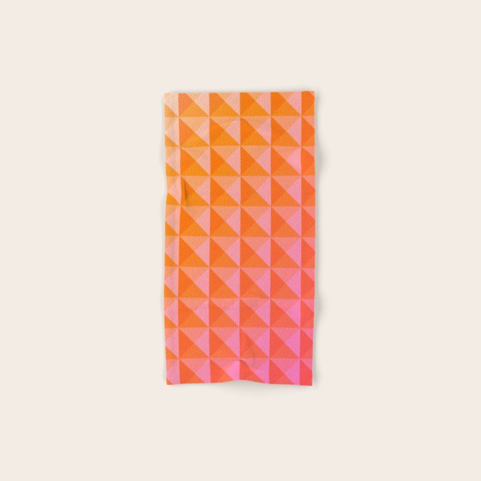 Geometric Gradient in Pink and Orange Bath Towel Gallery Image 1
