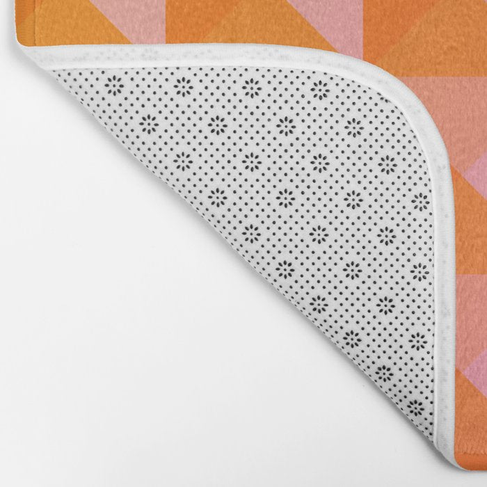Geometric Gradient in Pink and Orange Bath Mat Gallery Image 2
