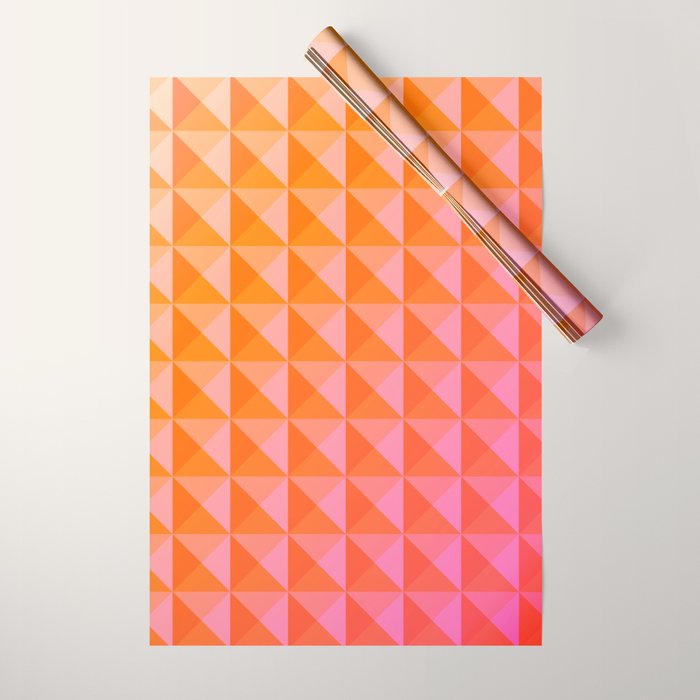 Geometric Gradient in Pink and Orange Wrapping Paper Gallery Image 1