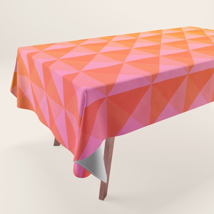 Geometric Gradient in Pink and Orange Tablecloth Gallery Image 1