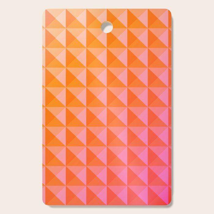 Geometric Gradient in Pink and Orange Cutting Board Gallery Image 1