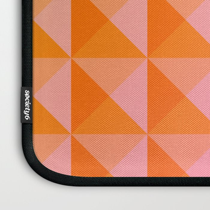 Geometric Gradient in Pink and Orange Laptop Sleeve Gallery Image 3