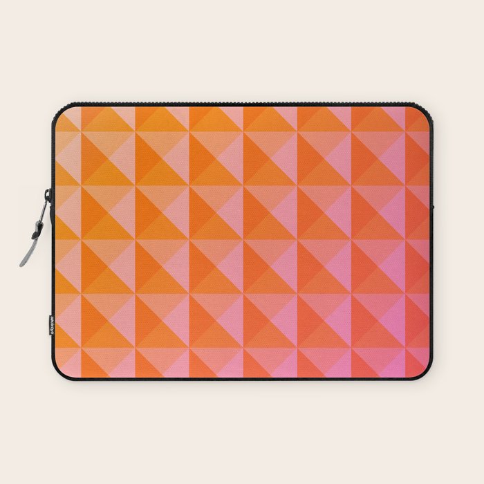 Geometric Gradient in Pink and Orange Laptop Sleeve Gallery Image 1