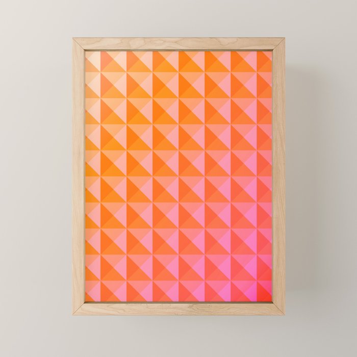Geometric Gradient in Pink and Orange Mini Art Print Gallery Image 1