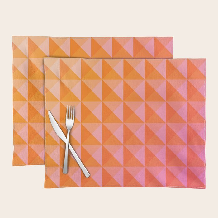 Geometric Gradient in Pink and Orange Placemat Gallery Image 1