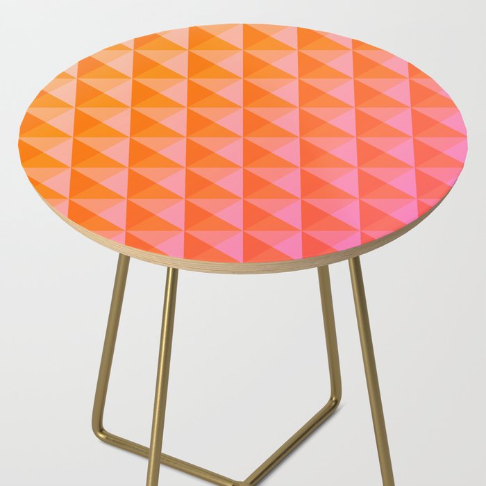 Geometric Gradient in Pink and Orange Side Table Gallery Image 2