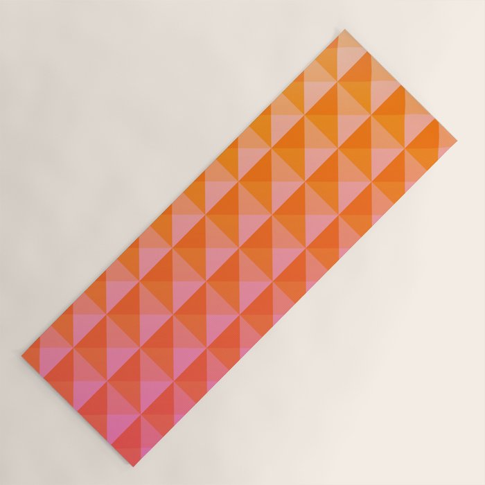 Geometric Gradient in Pink and Orange Yoga Mat Gallery Image 1