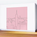 New York City Minimal Line Preppy Pink Wall Mural Gallery Image 2