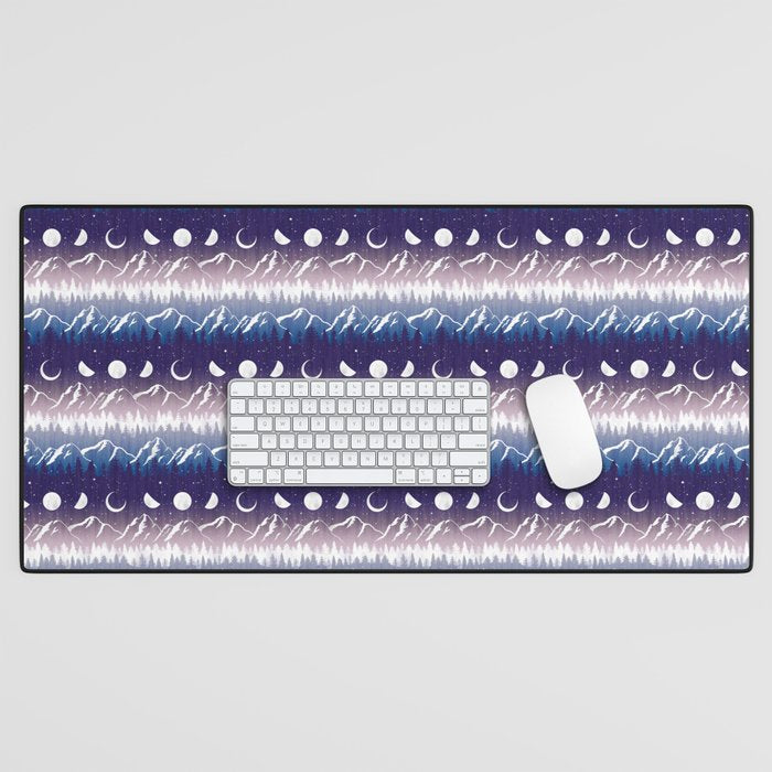 Mountains & Moons Stripe Desk Mat Gallery Image 1