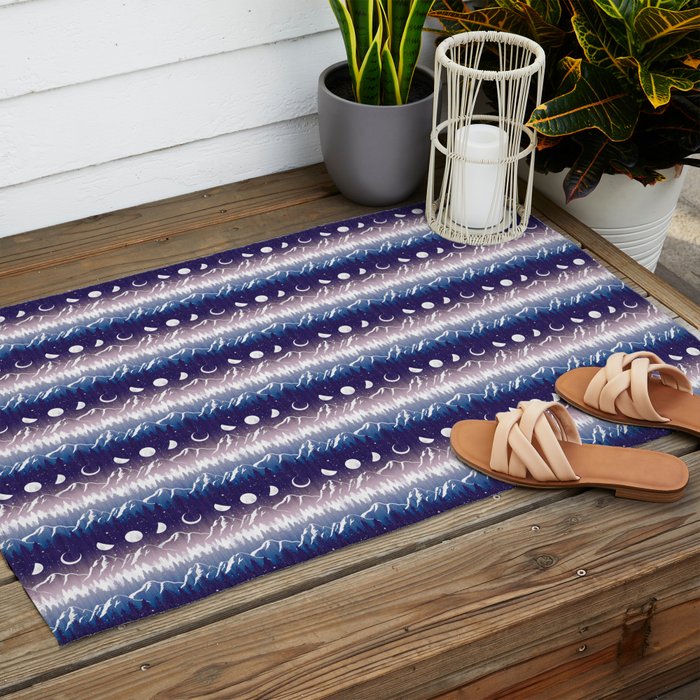 Mountains & Moons Stripe Outdoor Rug Gallery Image 2