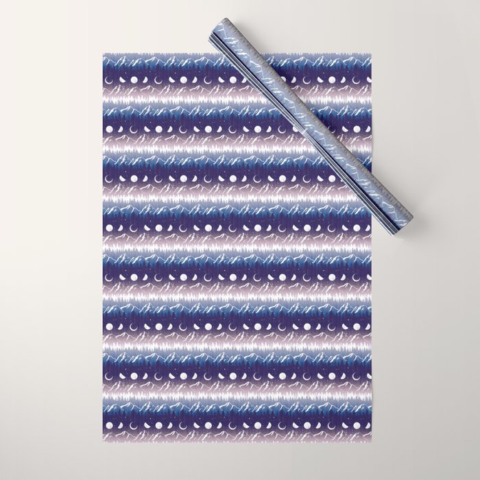 Mountains & Moons Stripe Wrapping Paper Gallery Image 1
