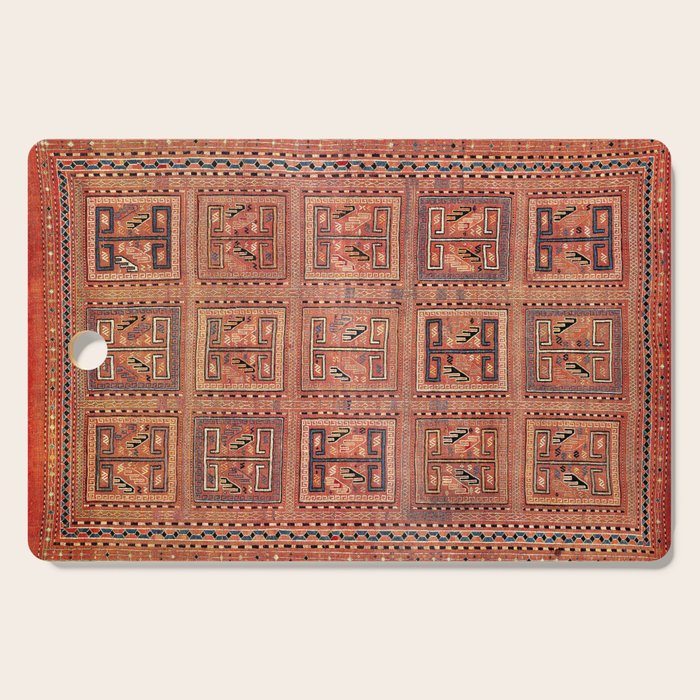 Zili South Caucasus Azerbaijan Antique Flatweave Rug Print Cutting Board Gallery Image 1