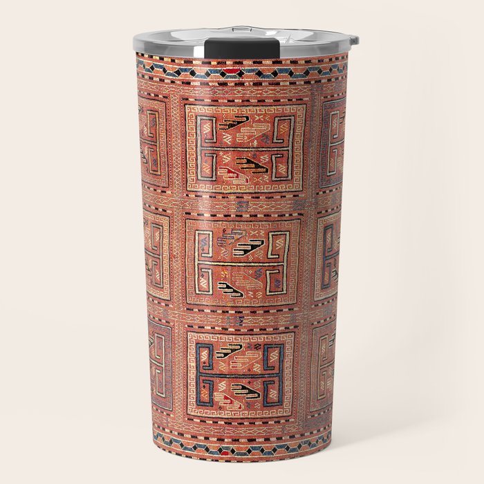 Zili South Caucasus Azerbaijan Antique Flatweave Rug Print Travel Mug Gallery Image 1