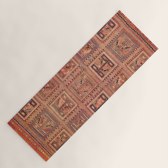 Zili South Caucasus Azerbaijan Antique Flatweave Rug Print Yoga Mat Gallery Image 1