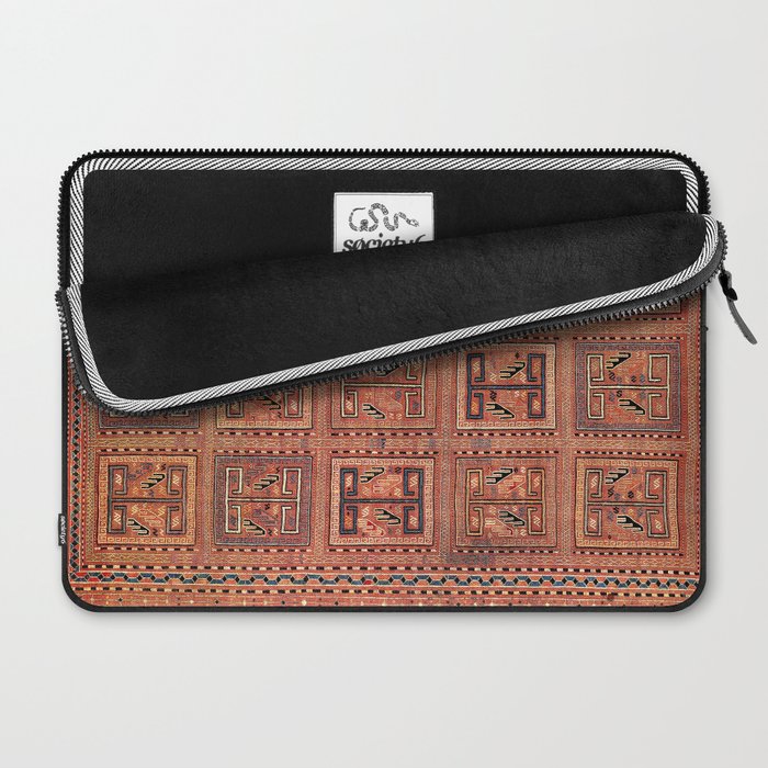Zili South Caucasus Azerbaijan Antique Flatweave Rug Print Laptop Sleeve Gallery Image 2