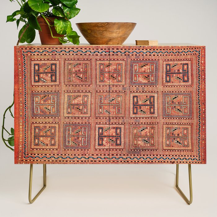 Zili South Caucasus Azerbaijan Antique Flatweave Rug Print Credenza Gallery Image 1