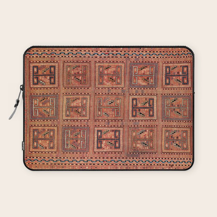Zili South Caucasus Azerbaijan Antique Flatweave Rug Print Laptop Sleeve Gallery Image 1