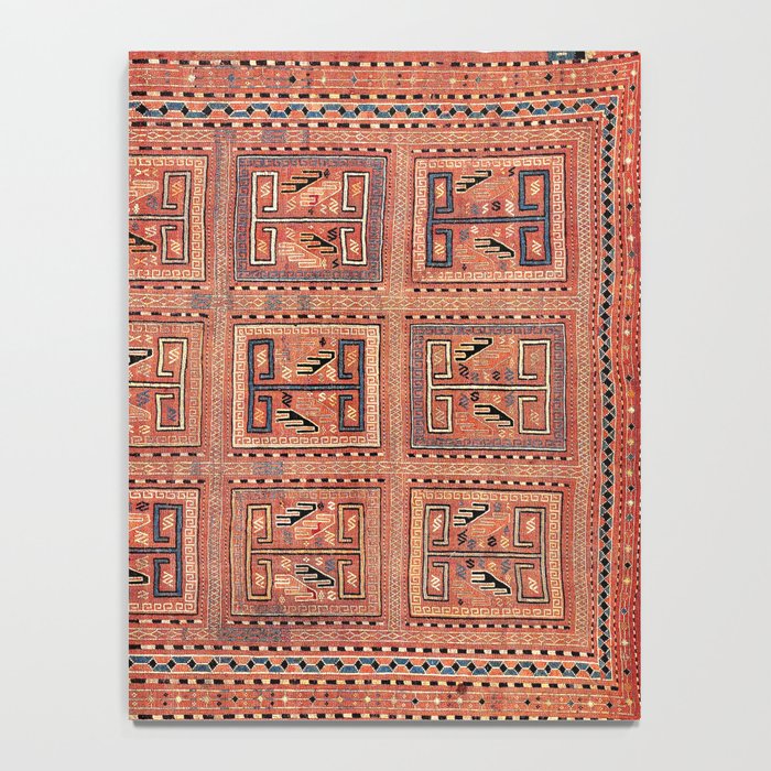 Zili South Caucasus Azerbaijan Antique Flatweave Rug Print Notebook Gallery Image 4
