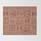 Zili South Caucasus Azerbaijan Antique Flatweave Rug Print Throw Blanket Gallery Image 2