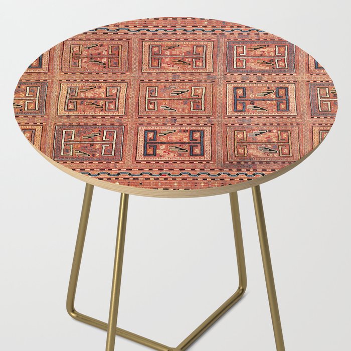 Zili South Caucasus Azerbaijan Antique Flatweave Rug Print Side Table Gallery Image 2