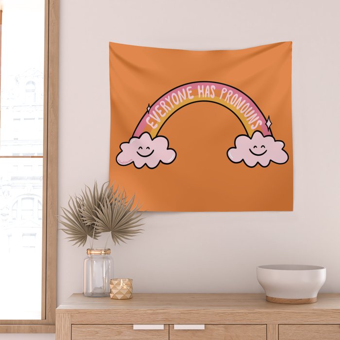 Everyone has Pronouns Wall Tapestry Gallery Image 2