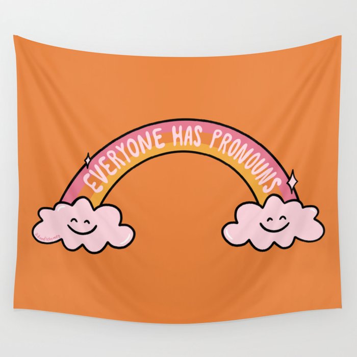 Everyone has Pronouns Wall Tapestry Gallery Image 4