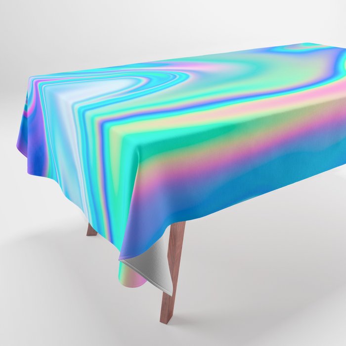Holographic Iridescent Chill Vibes Tablecloth Gallery Image 1