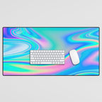Holographic Iridescent Chill Vibes Desk Mat Gallery Image 1