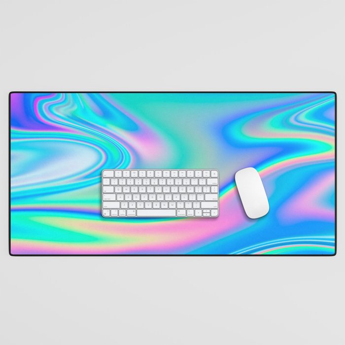 Holographic Iridescent Chill Vibes Desk Mat Gallery Image 1
