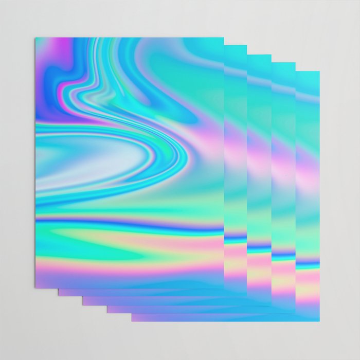 Holographic Iridescent Chill Vibes Wrapping Paper Gallery Image 3