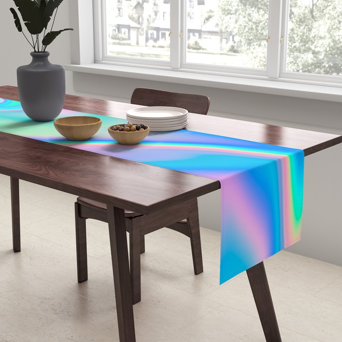 Holographic Iridescent Chill Vibes Table Runner Gallery Image 2