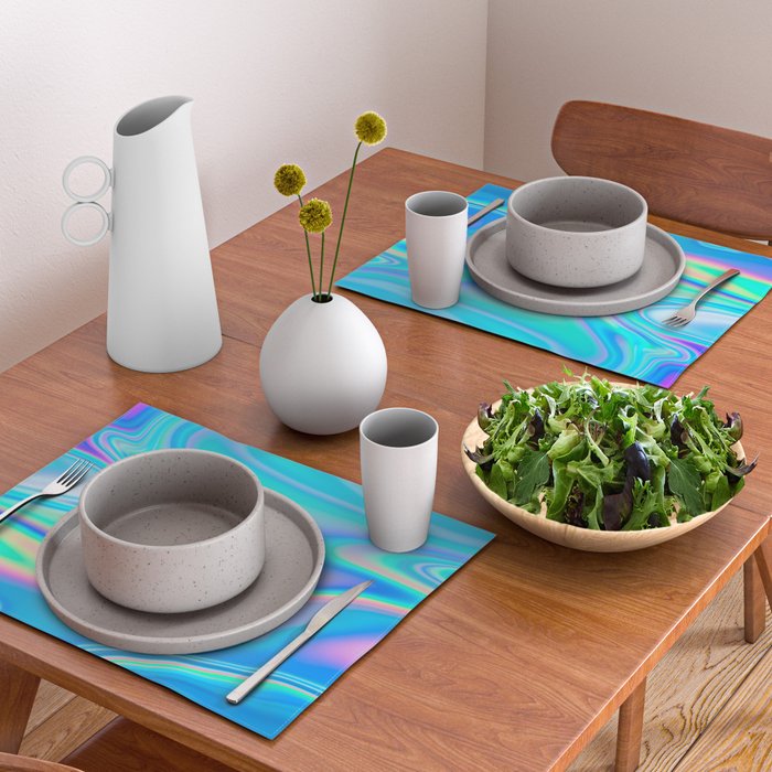 Holographic Iridescent Chill Vibes Placemat Gallery Image 2