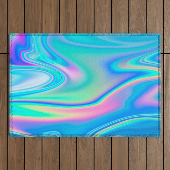 Holographic Iridescent Chill Vibes Outdoor Rug Gallery Image 1