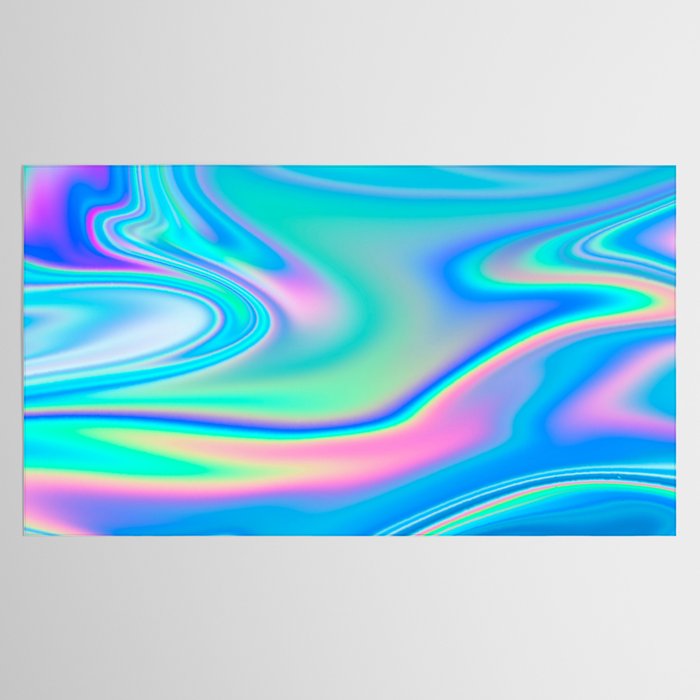 Holographic Iridescent Chill Vibes Tablecloth Gallery Image 2