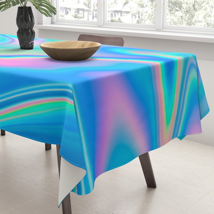 Holographic Iridescent Chill Vibes Tablecloth Gallery Image 3