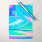 Holographic Iridescent Chill Vibes Wrapping Paper Gallery Image 1