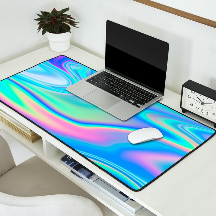 Holographic Iridescent Chill Vibes Desk Mat Gallery Image 2