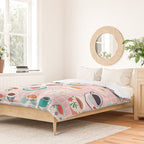 Retro hand drawn coffee tea cup pattern Duvet Cover Gallery Image 2