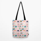 Retro hand drawn coffee tea cup pattern Tote Bag Gallery Image 2
