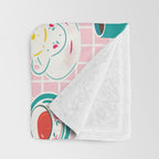 Retro hand drawn coffee tea cup pattern Throw Blanket Gallery Image 3