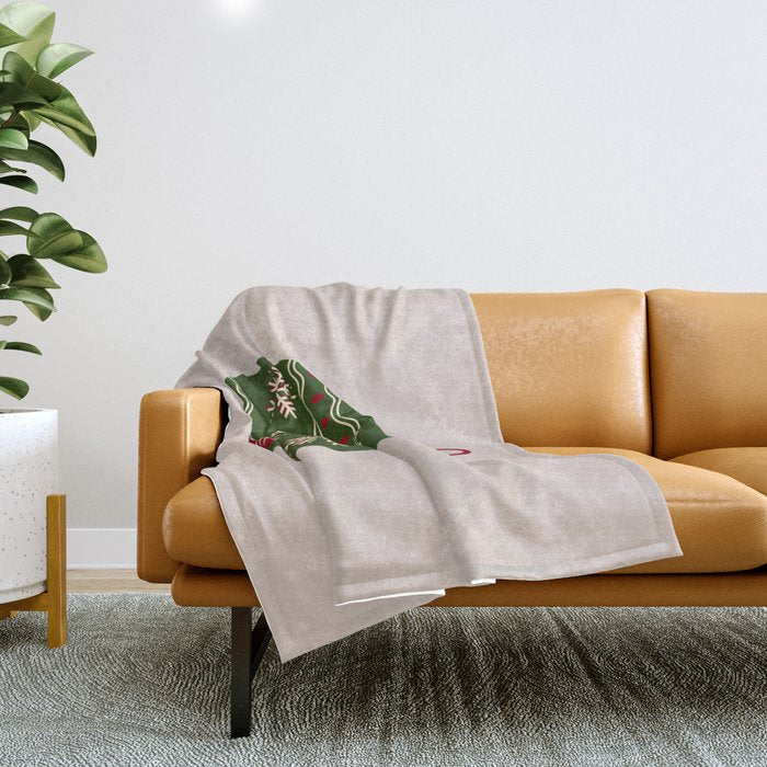 Christmas Bauble Green And Red Throw Blanket Gallery Image 1